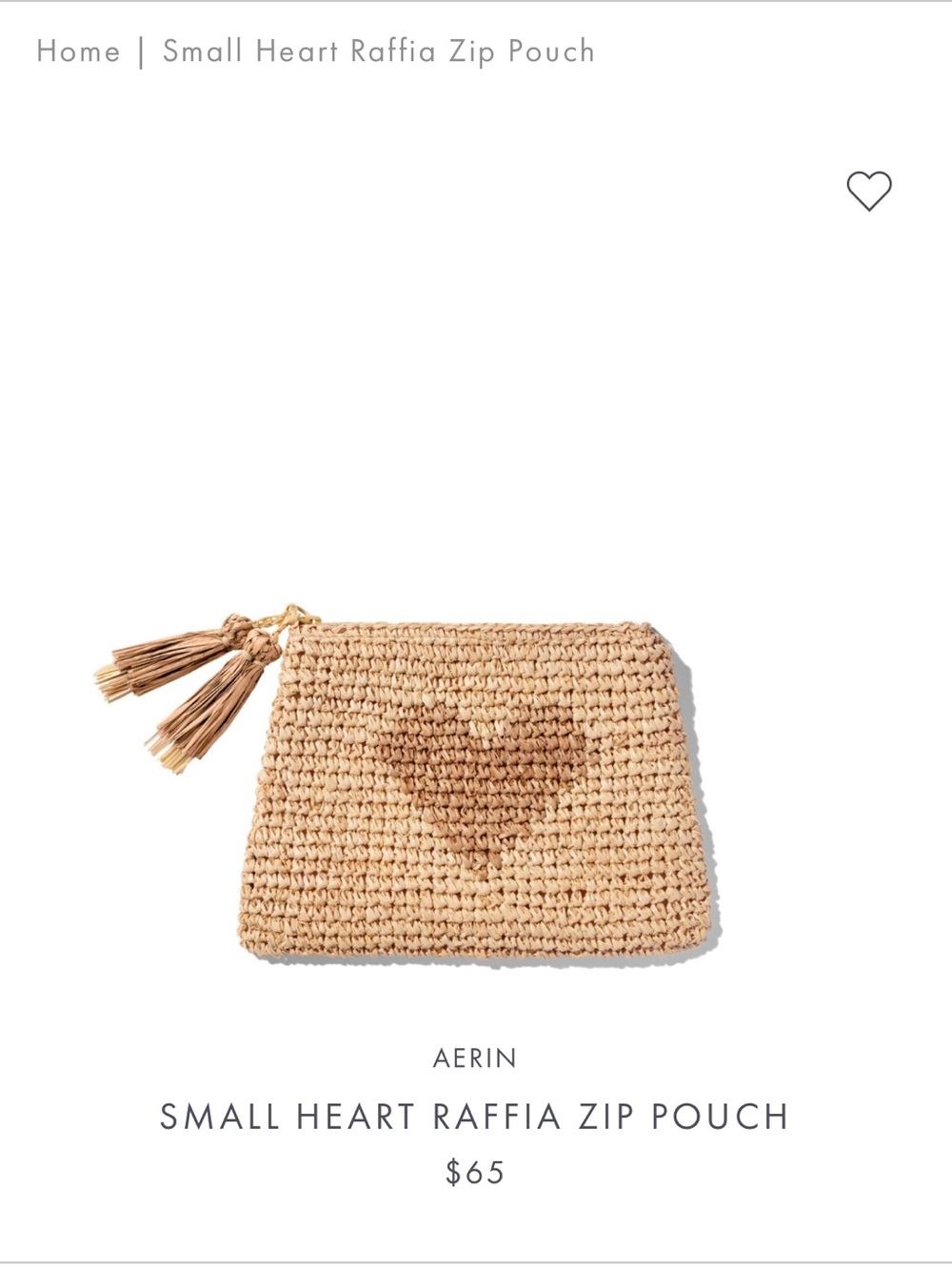 Aerin Raffia Heart Tassel Clutch - Pink - Picture 5 of 5